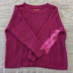 Ellen Tracy metallic magenta sweater, size L